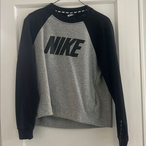Nike Gray and Black Raglan Sweatshirt
